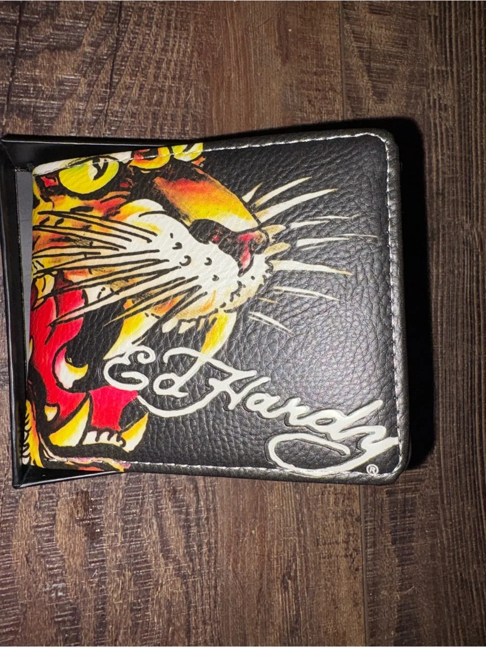 Ed Hardy Tiger Tattoo Bifold Wallet & Valet Tray Gift Set New in Box